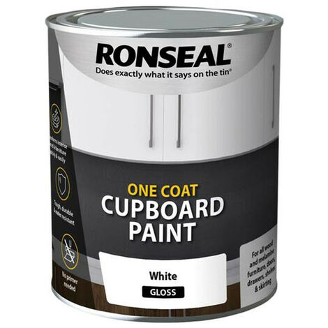 Ronseal RSLOCCWG750 One Coat Cupboard Paint White Gloss 750ml