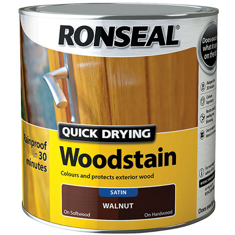 Ronseal RSLQDWSDM25L Quick Drying Woodstain Satin Deep Mahogany 2.5 litre