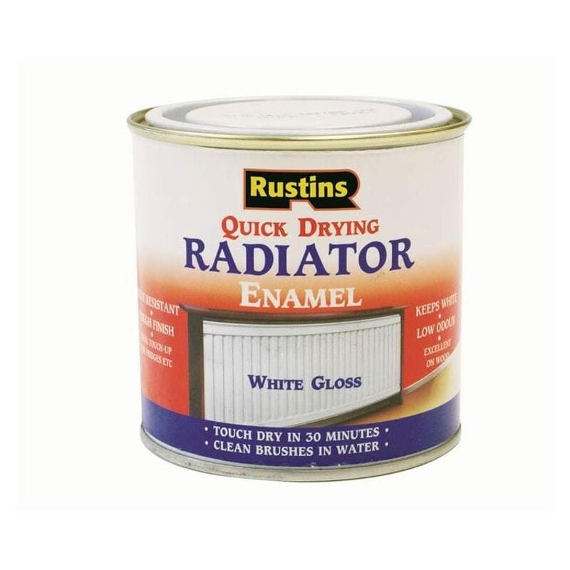 Rustins Quick Dry Radiator Enamel Paint Gloss White 250ml RUSQDREG250