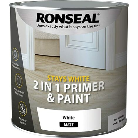 Ronseal Stays White 2-in-1 Primer & Paint Gloss 2.5L