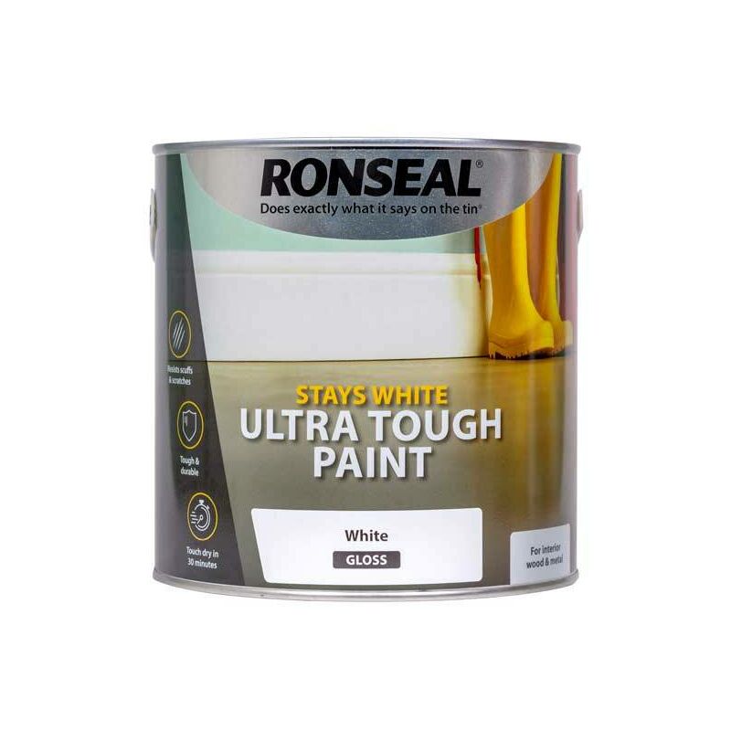 Ultra Tough Gloss Paint White 2.5L - Ronseal