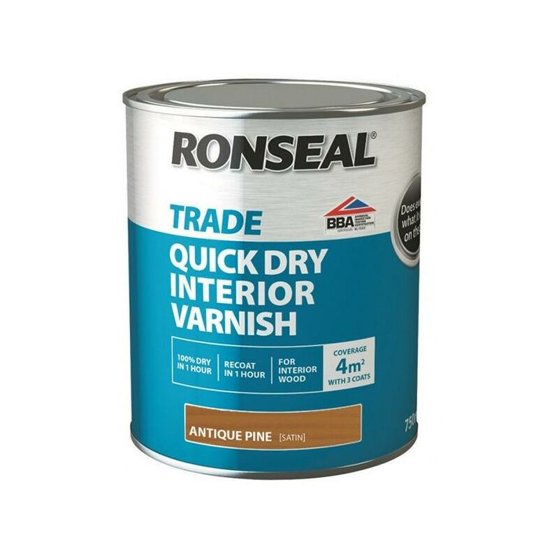 Trade Quick Dry Interior Varnish - Antique Pine - 750ml - Ronseal