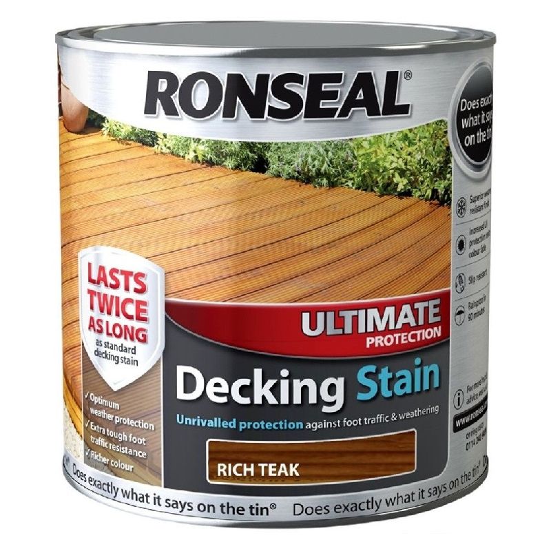 Ultimate Protection Decking Stain - Rich Teak - 2.5 Litre - Ronseal