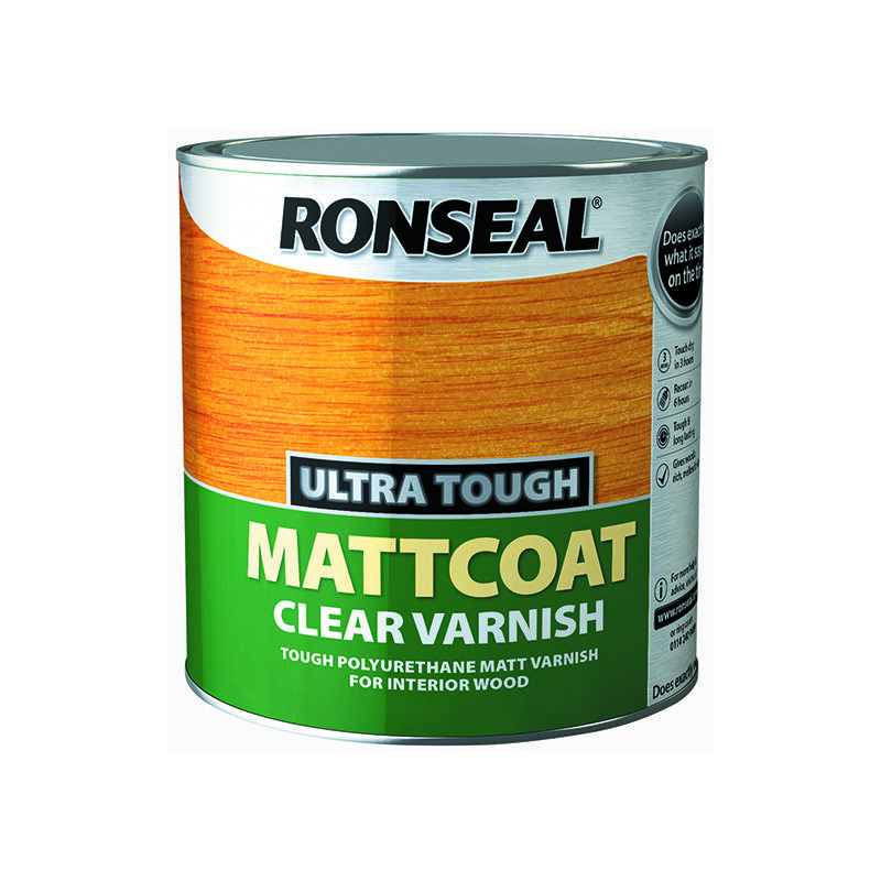 Ronseal - Ultra Tough Mattcoat Internal Clear Varnish 2.5 litre RSLUTVM25L