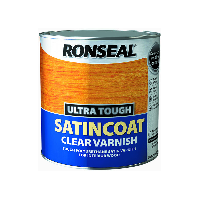 Ronseal - Ultra Tough Internal Clear Satincoat Varnish 2.5 litre RSLUTVSC25L