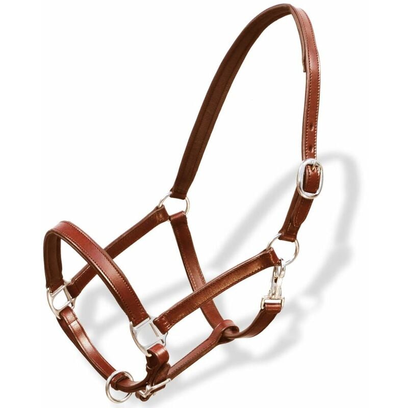 

Ronzal/Cabestro de Cuero Marrón Ajustable Para Caballo Percherón