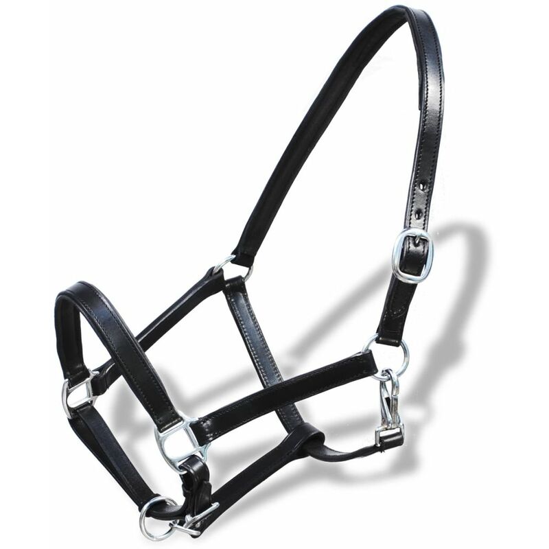 

BHD - Ronzal/Cabestro de Cuero Negro Ajustable Para Caballo (Estándar)