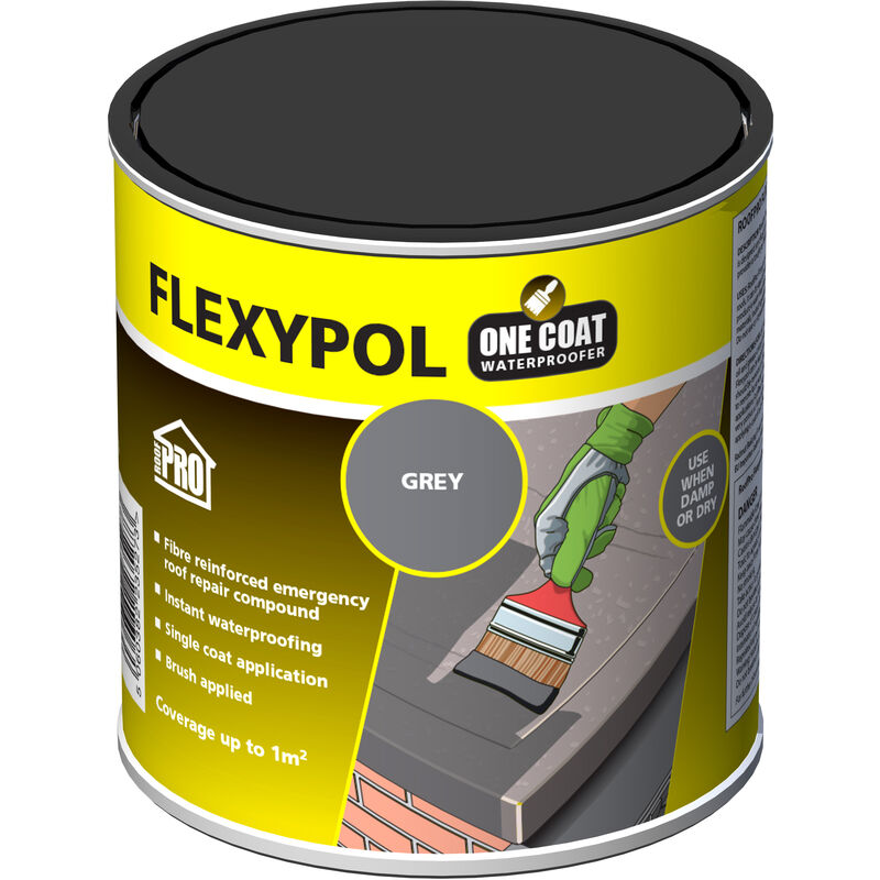 RoofPro Flexypol One Coat Roof Sealer (Grey) 1L