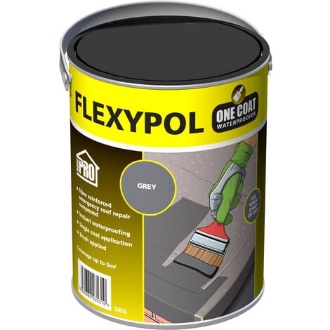 RADMAT BUILDING PRODUCTS RoofPro Flexypol One Coat Roof Sealer (Grey) 5L
