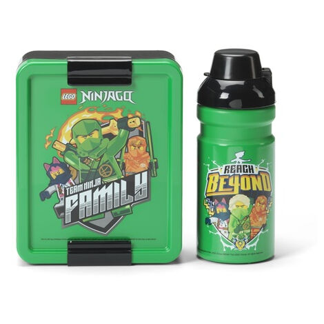 ROOM COPENHAGEN LEGO NINJAGO LUNCH SET LUNCH - DESIGN EMBLÉMATIQUE, AMUSANT ET FONCTIONNEL - BOUTEILLE DE 390 ML ET BOÎTE À GOÛT