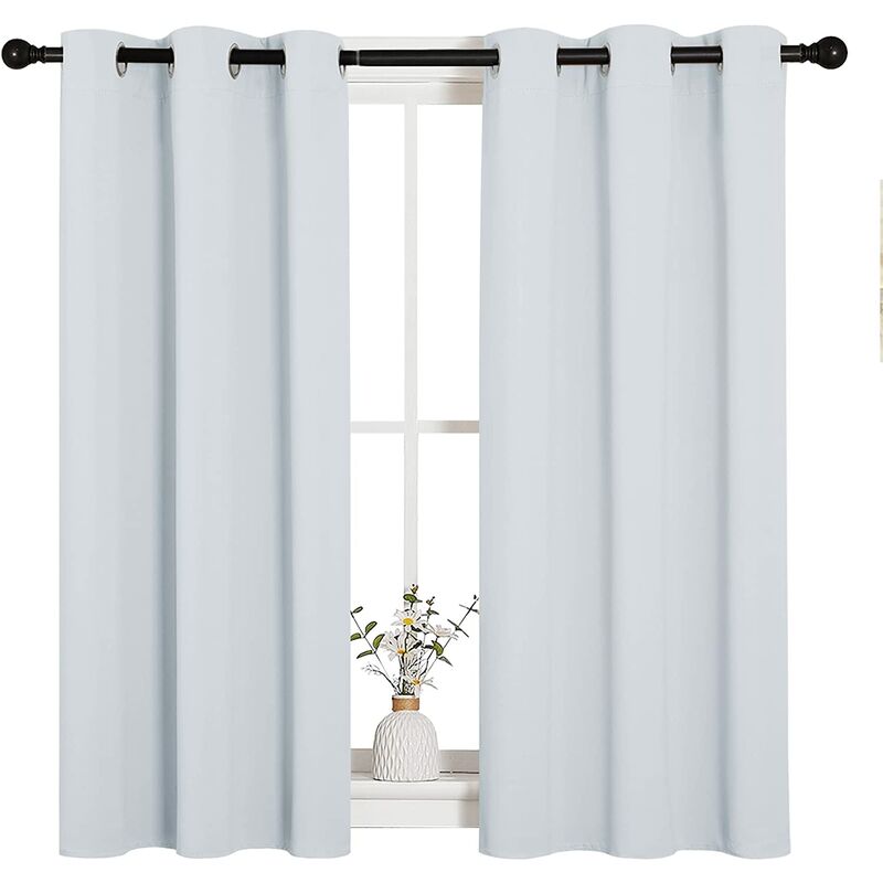Briday - Room Darkening Draperies Curtains Panels, Window Treatment Thermal Insulated Grommet Room Darkening Curtains/Drapes for Bedroom (Greyish