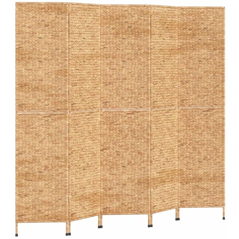 Room Divider 5-panel 205x180 Cm Water Hyacinth Vidaxl