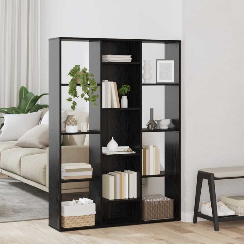 Vidaxl - Room Divider Black Oak 100 X 24 X 140 Cm Engineered Wood