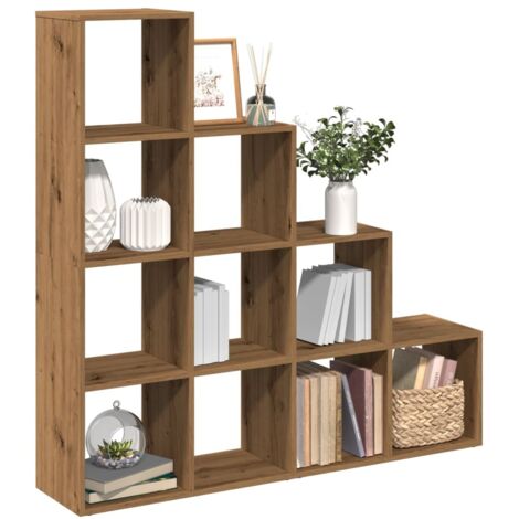 Room Divider Bookcase 4-Tier Artisan Oak 131.5x29x131.5 cm Engineered Wood vidaXL