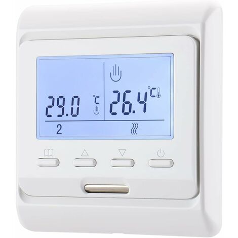 Room Thermostat 7-day Programmable,Digital Display AC230V Max16A Work for Electric Underfloor Heating with 3m Probe Sensor WG806 White-Electric Underfloor Heating