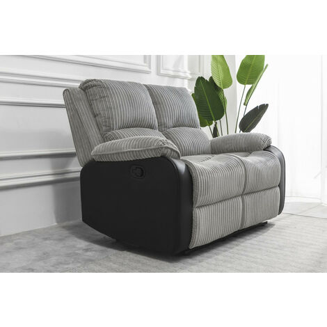 Roomee Living room Jumbo Cord Fabric Recliner Lounge 2 seater Sofa