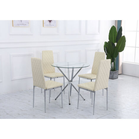 main image of "Orsa glass dining table and chairs set"
