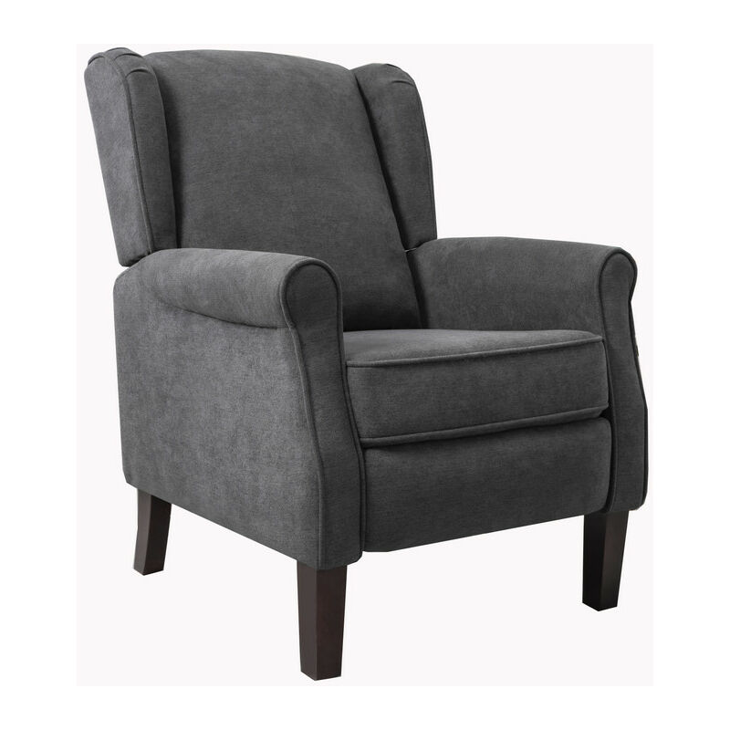 Roomee - Russell Wing Back Fabric Recliner Armchair Sofa Chair in Grey