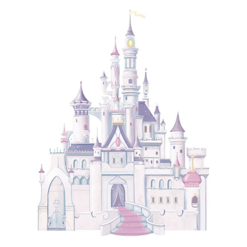 Stickers Château Belle au bois Dormant Princesse Disney 83x107cm - Rose, Violet