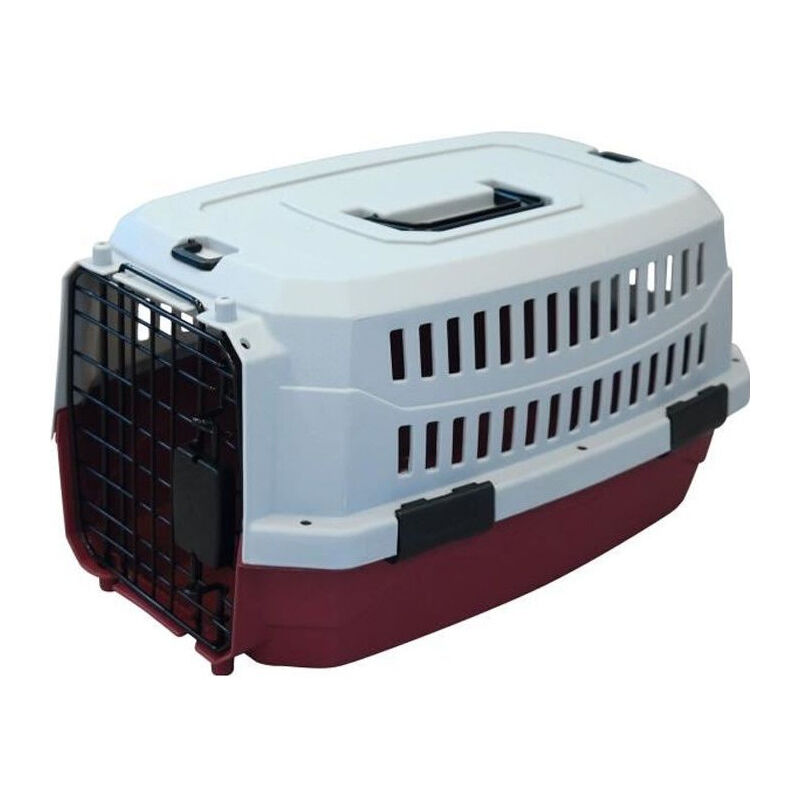 M-pets Caisse de transport Viaggio Carrier xs - 48,3x32x25,4cm - Bordeaux et gris - Pour chien et chat
