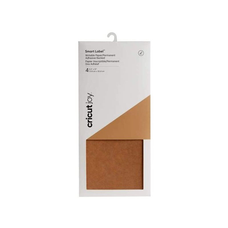 Pack de 4 feuilles Cricut Joy Smart Label 13,9 x 30,4 cm Marron kraft - Marron