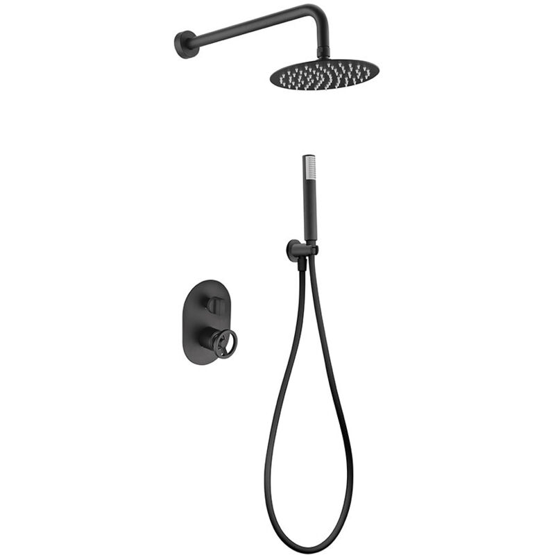 Ensemble de douche encastrable noir mat série Olimpo
