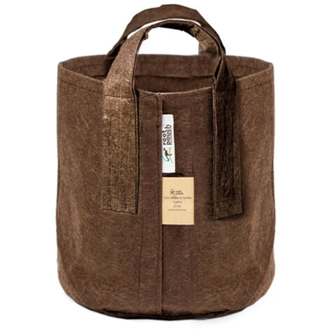 Pot textile tissu - 39L 40x30cm - Avec anses - Marron - Root Pouch