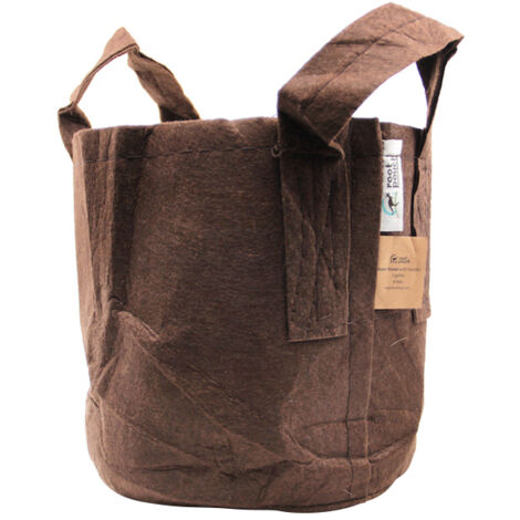 Pot textile tissu - 16L 28x26cm - Avec anses - Marron - Root Pouch