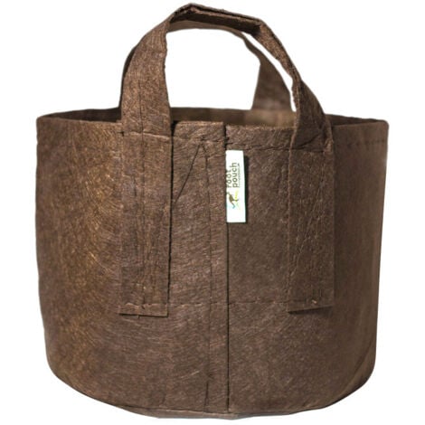 Pot textile tissu - 30L 30x35cm - Avec anses - Marron - Root Pouch