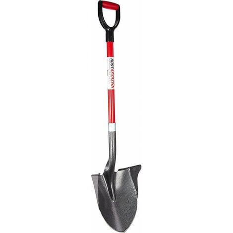 RootSlayer Edge Shovel - Ultra sharp shovel for all types of floors - Carbon Steel Blades - Black/Red - 110x11x22 cm