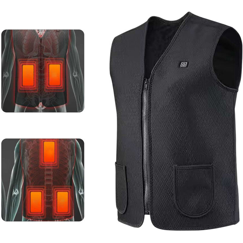 

Ropa Caliente eléctrica caliente hombres climatizada Chaleco Chaqueta de invierno Chaleco climatizada Calefacción Ligera USB para Outdoor Running