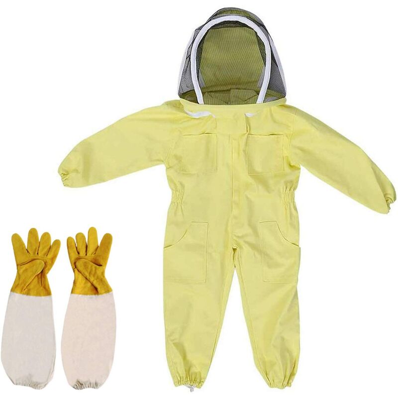 

Ropa de apicultura con guantes, ropa de protección infantil de algodón de manga larga, protección infantil, L