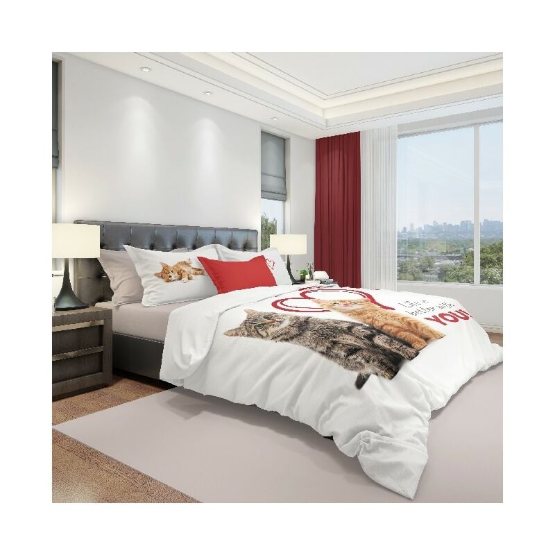 

Ropa de cama Cats - Doble - con sabana bajera, sabana, funda de almohada - Multicolor en Algodon, 240 x 280 cm