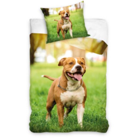 Ropa de cama de algodón 140x200 Amstaff Dog