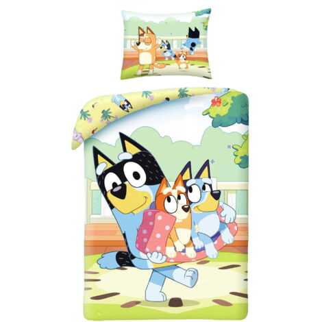 Ropa de cama de algodón 140x200 Bluey Blue Dog HIT