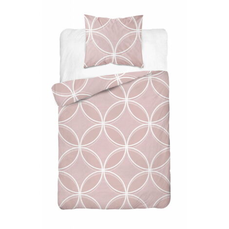 Ropa de cama de algodón 140x200 Mosaico geométrico rosa