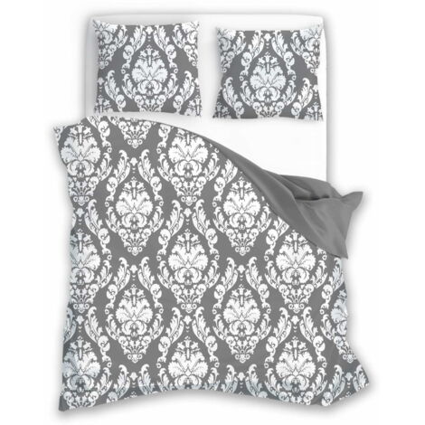 Ropa de cama de algodón 160x200 Glamour Ornament Gray