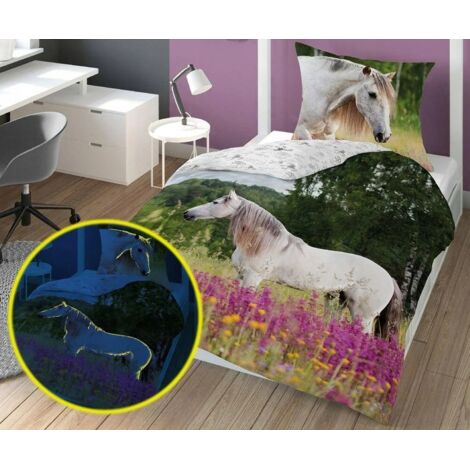 Ropa de cama de algodón fluorescente 140x200cm CABALLO