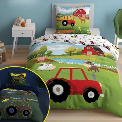 Ropa de cama de algodón fluorescente 160x200cm WESOŁA FARMA