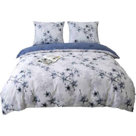 Ropa de cama de algodón premium de 220x200 cm con estampado floral.