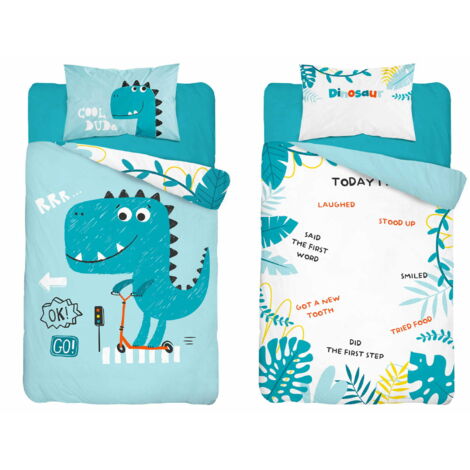 Ropa de cama de bambú para cuna Dino T-rex 100x135 DETEXPOL