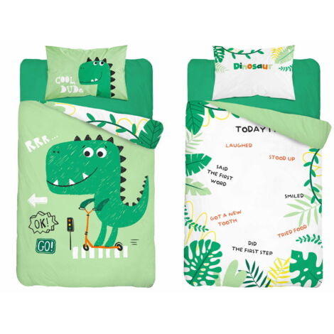 Ropa de cama de bambú para cuna Dino T-rex 90x120 DETEXPOL