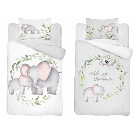 Ropa de cama de bambú para cuna Elefante 100x135 DETEXPOL