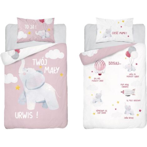 Ropa de cama de bambú para cuna ELEFANTE 100X135 DETEXPOL