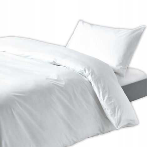 ROPA DE CAMA DE HOTEL 160X200 + 70/80 ALGODÓN BLANCO 150g