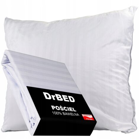 Ropa de cama de hotel 220x200 DAMASCO blanco con pliegues 2 fundas de almohada 70x80