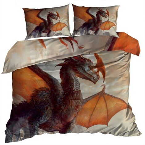 Ropa de cama de satén de algodón 3D 160x200cm DRAGÓN