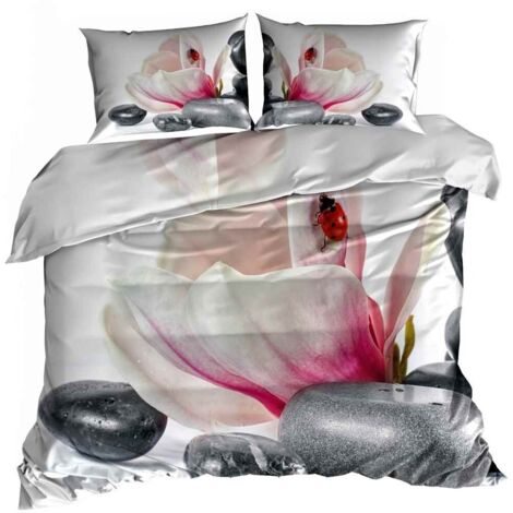 Ropa de cama de satén de algodón 3D 160x200cm FLOWER SPA