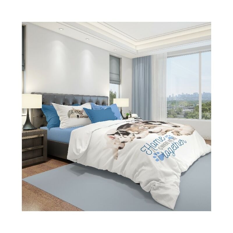 

Ropa de cama Dogs - Individual - con sabana bajera, sabana, funda de almohada - Multicolor en Algodon, 150 x 280 cm