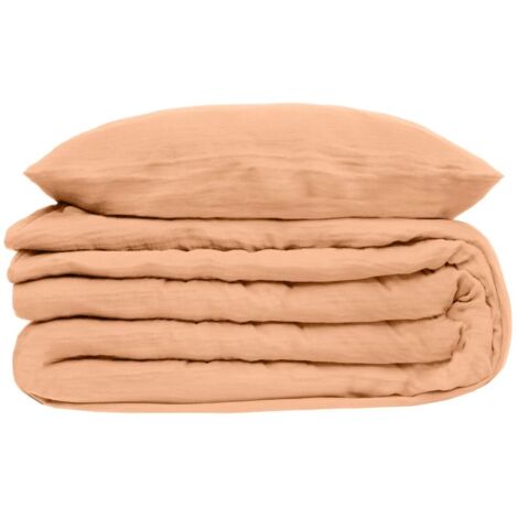 Ropa de cama - gasa de algodón - rosa - 240x220 cm - Atmosphera créateur d'intérieur